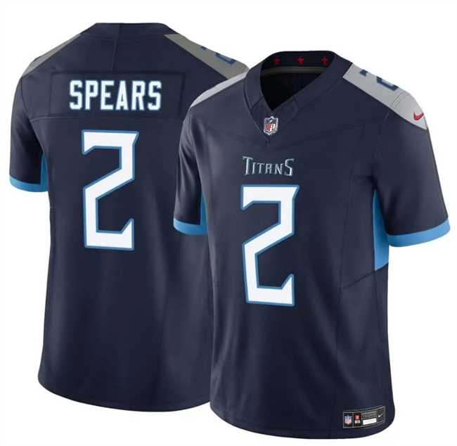 Mens Tennessee Titans #2 Tyjae Spears Navy 2024 F.U.S.E. Vapor Limited Stitched Jersey